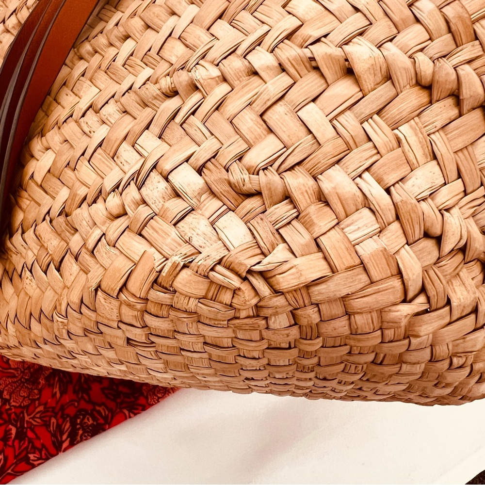 Ulla Johnson Natural Straw Tote with Tan Leather Handles - Picture 11 of 15